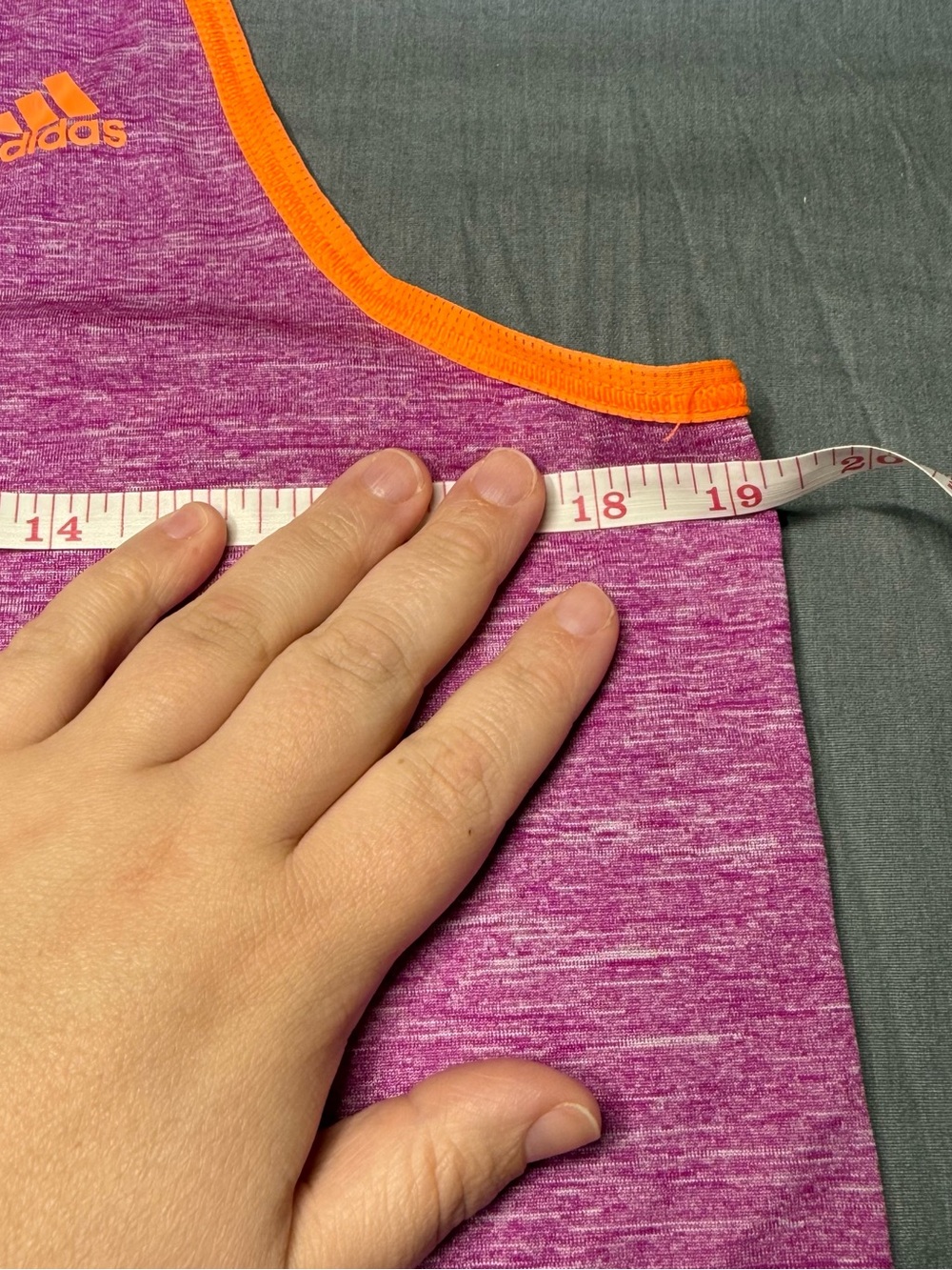 adidas Purple Heather Racerback Tank with Orange Trim - Picture 5 of 5